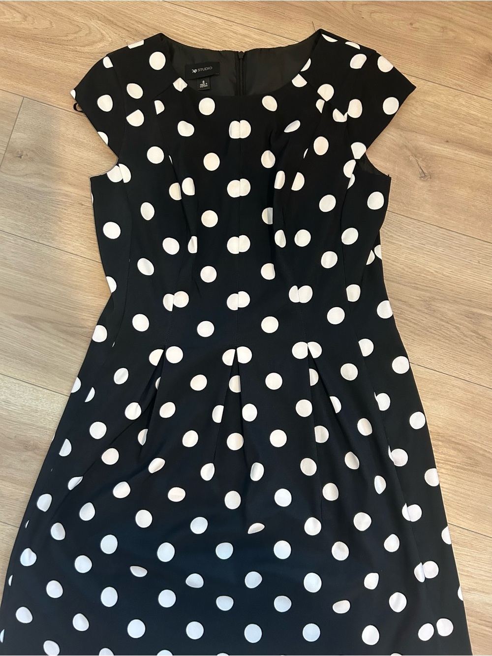AB Studio Black Dress with White Polka Dots - Picture 2 of 5